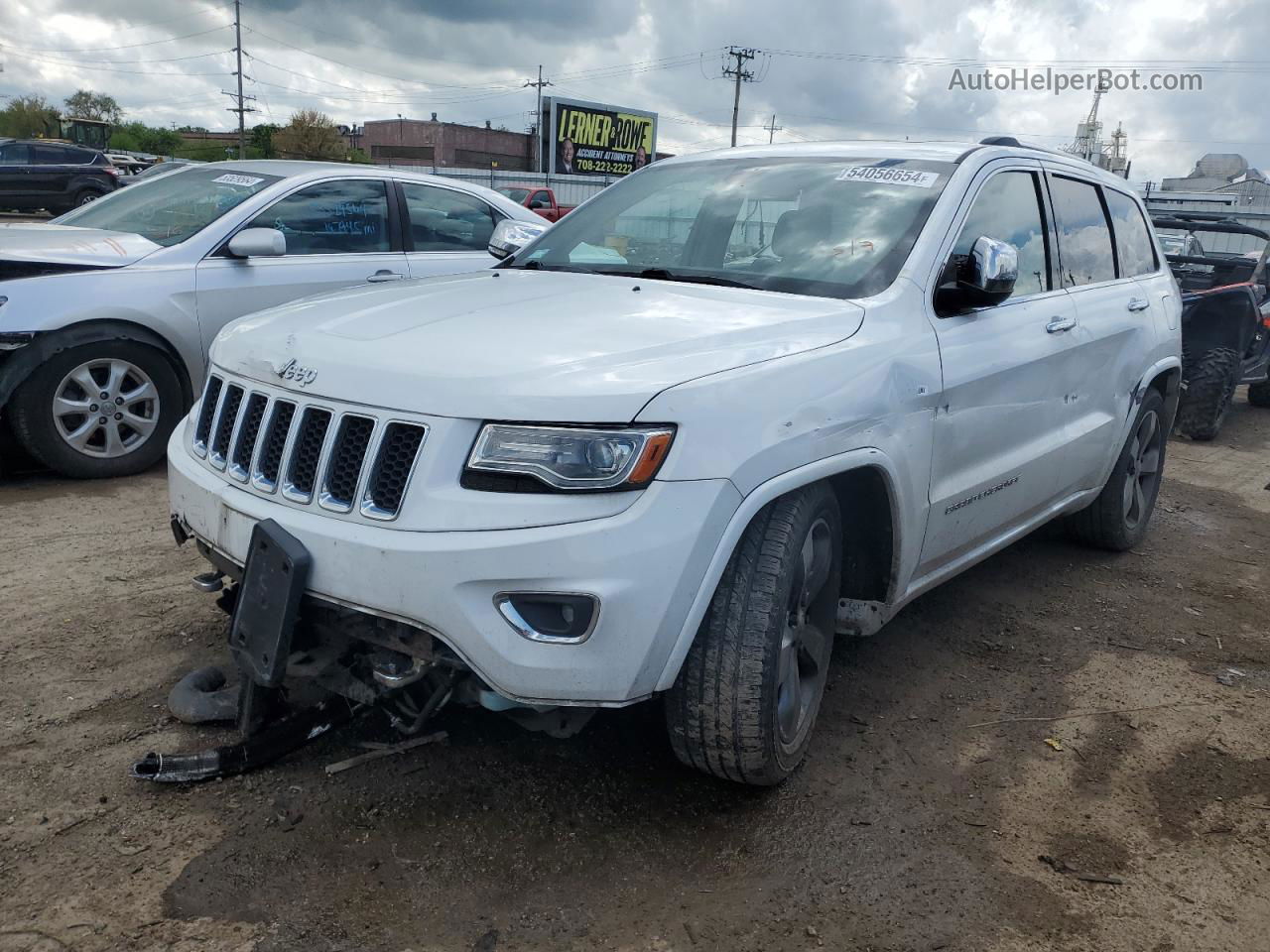 2014 Jeep Grand Cherokee Overland White vin: 1C4RJFCG4EC377064