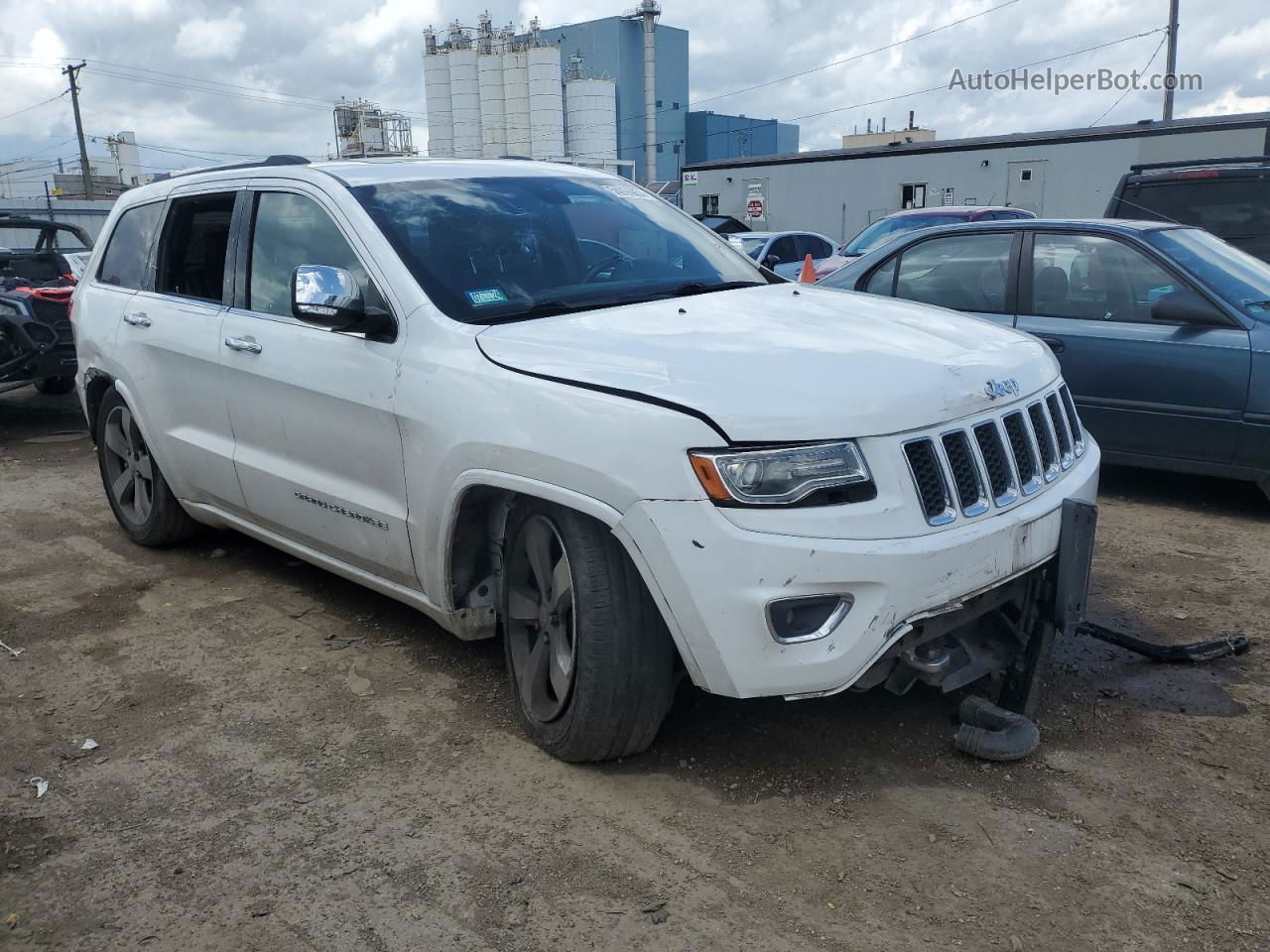 2014 Jeep Grand Cherokee Overland White vin: 1C4RJFCG4EC377064