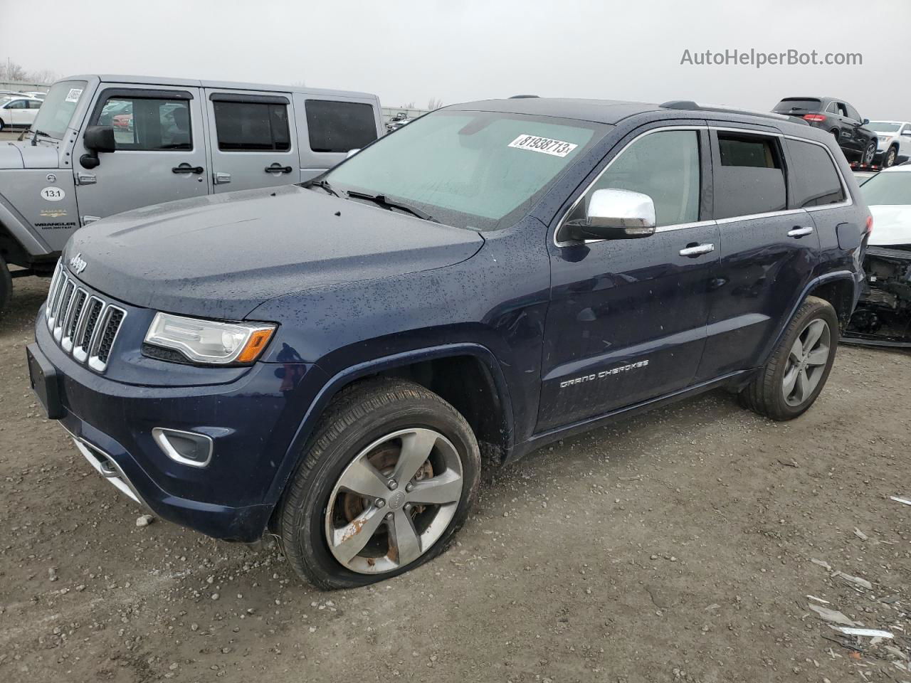 2014 Jeep Grand Cherokee Overland Blue vin: 1C4RJFCG6EC200323