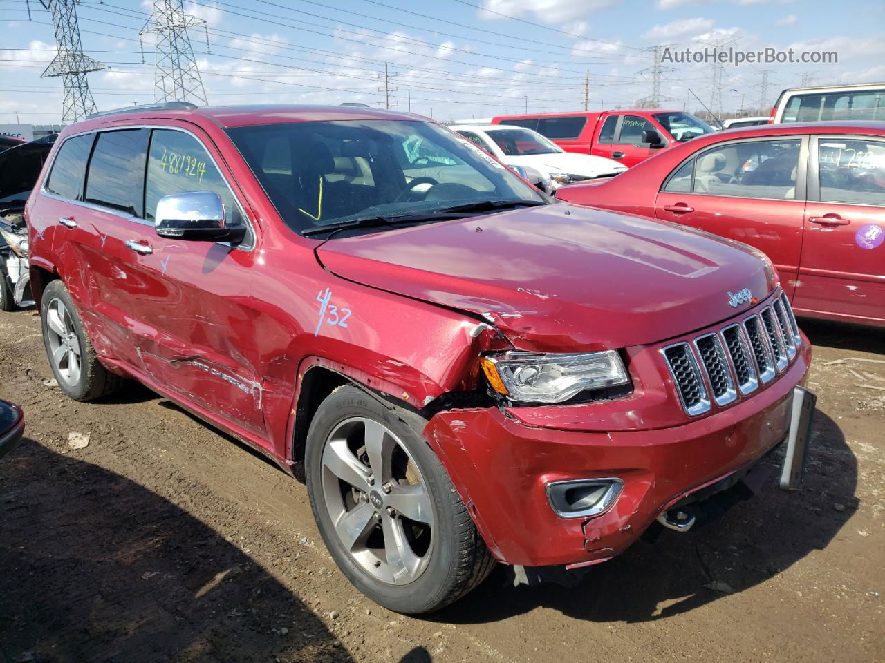 2014 Jeep Grand Cherokee Overland Burgundy vin: 1C4RJFCG6EC502744