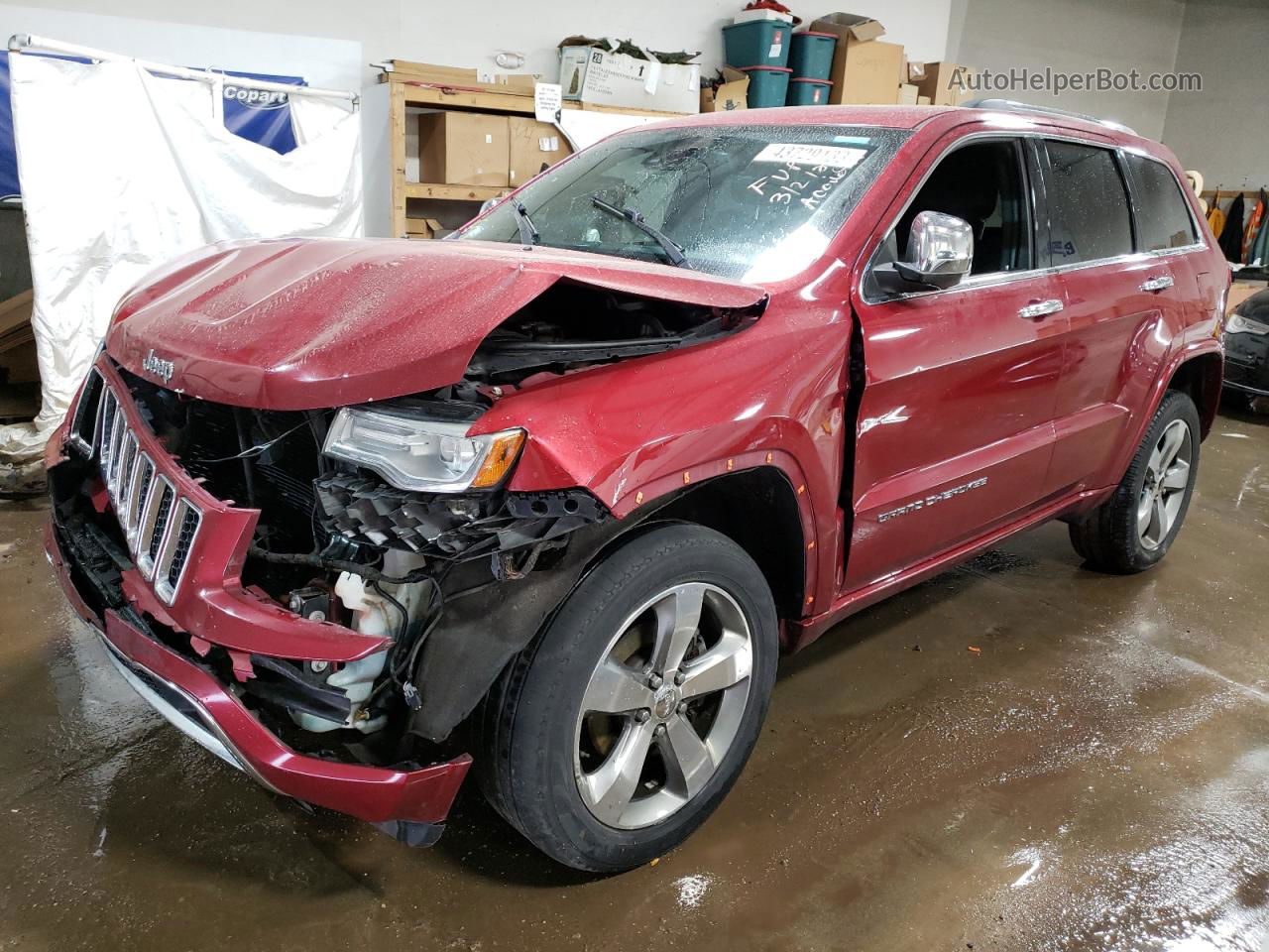 2014 Jeep Grand Cherokee Overland Red vin: 1C4RJFCG7EC187274