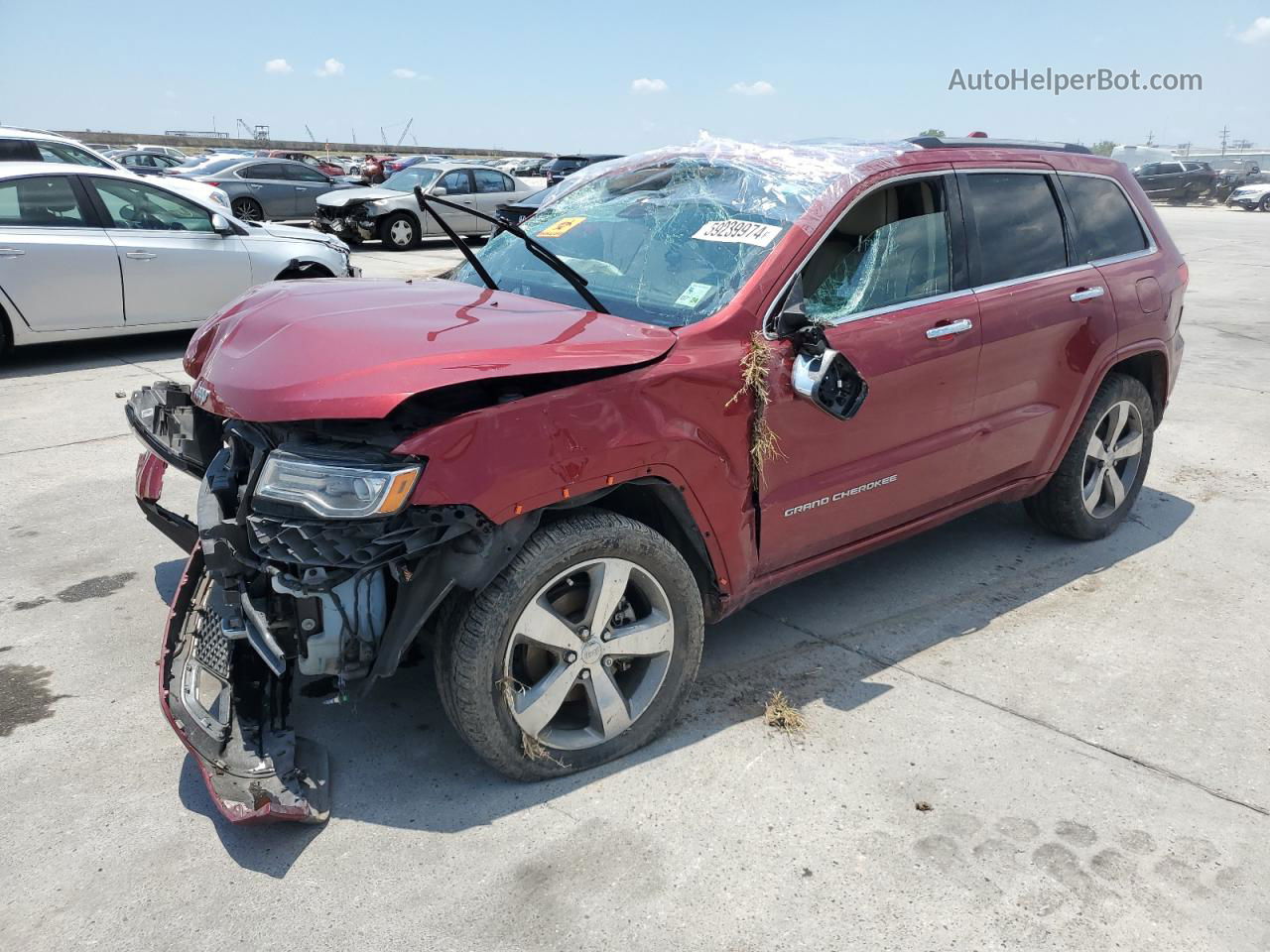 2014 Jeep Grand Cherokee Overland Red vin: 1C4RJFCGXEC335871