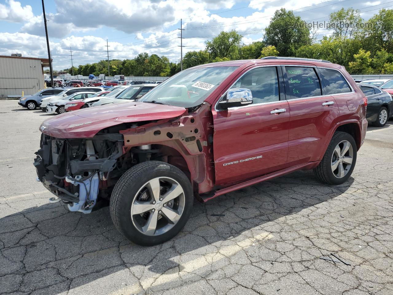 2014 Jeep Grand Cherokee Overland Бордовый vin: 1C4RJFCGXEC502844