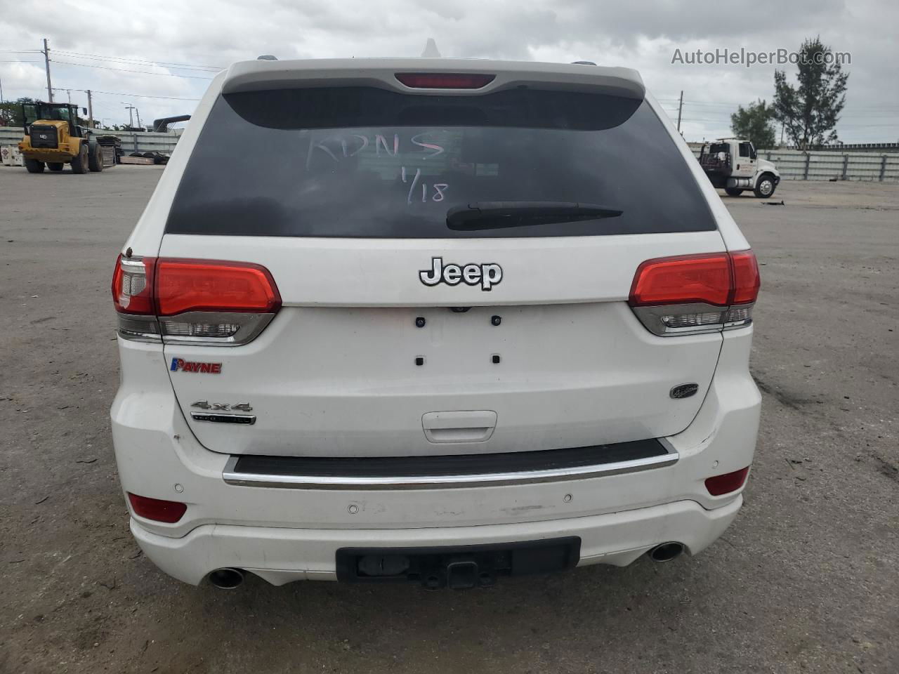 2014 Jeep Grand Cherokee Overland White vin: 1C4RJFCM2EC417535