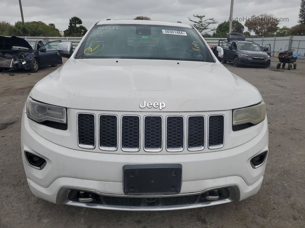 2014 Jeep Grand Cherokee Overland White vin: 1C4RJFCM2EC417535