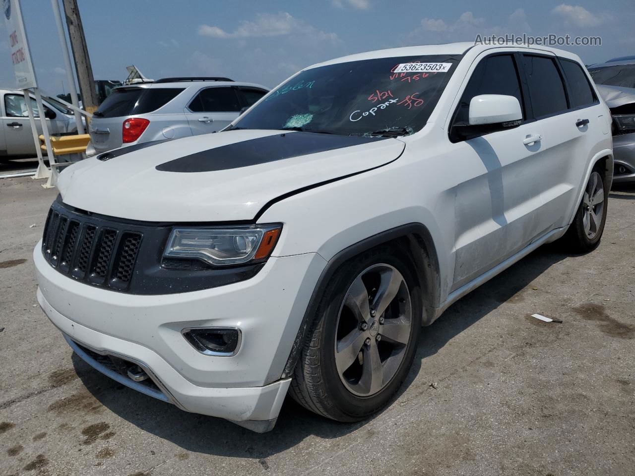 2014 Jeep Grand Cherokee Overland White vin: 1C4RJFCT6EC337565