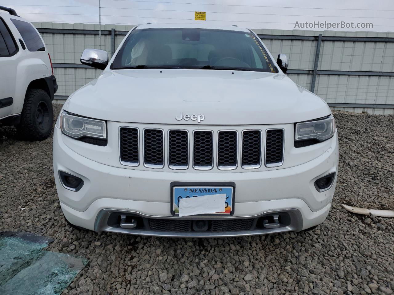 2014 Jeep Grand Cherokee Overland White vin: 1C4RJFCT7EC521610