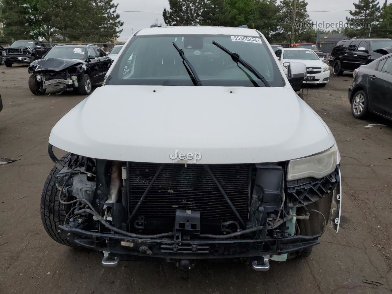 2014 Jeep Grand Cherokee Overland White vin: 1C4RJFCT8EC105386