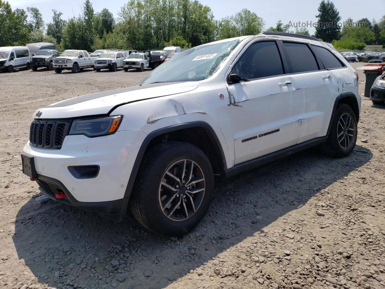 2019 Jeep Grand Cherokee Trailhawk White vin: 1C4RJFLT5KC552690