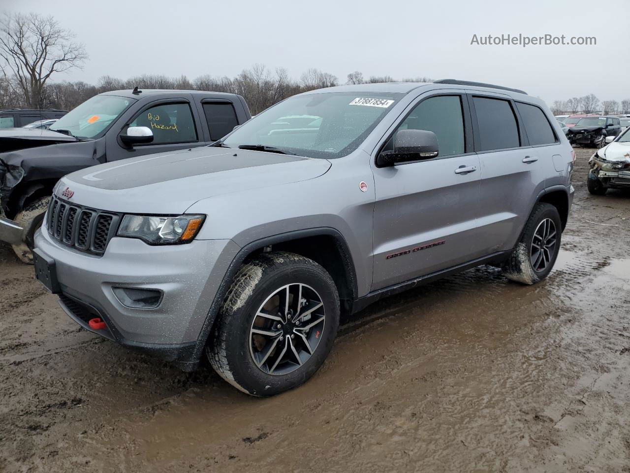 2021 Jeep Grand Cherokee Trailhawk Silver vin: 1C4RJFLT8MC537894