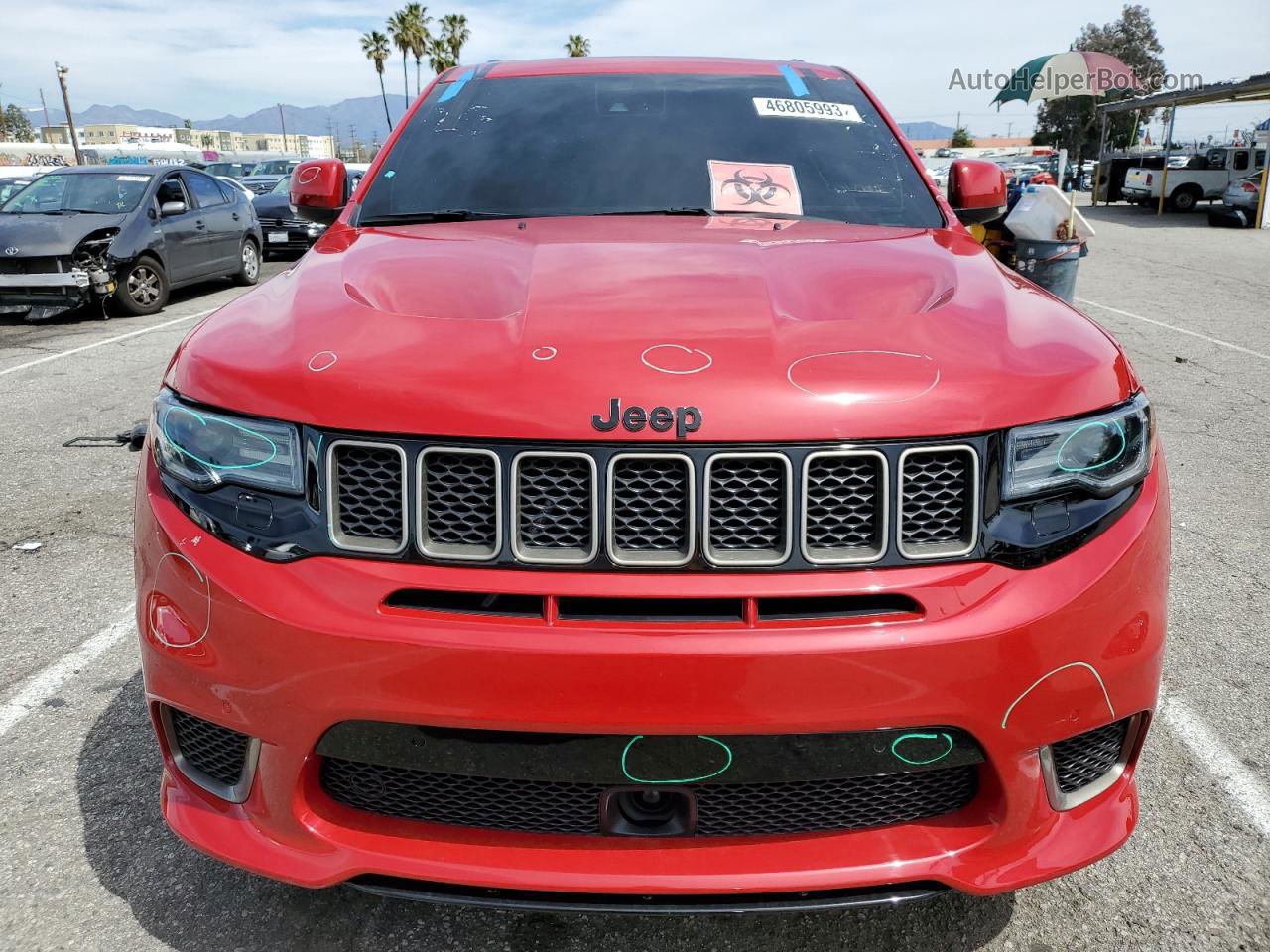 2021 Jeep Grand Cherokee Trackhawk Red vin: 1C4RJFN9XMC820170