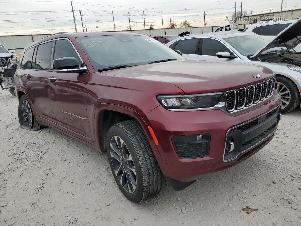 2021 Jeep Grand Cherokee L Overland Burgundy vin: 1C4RJJDG3M8152539