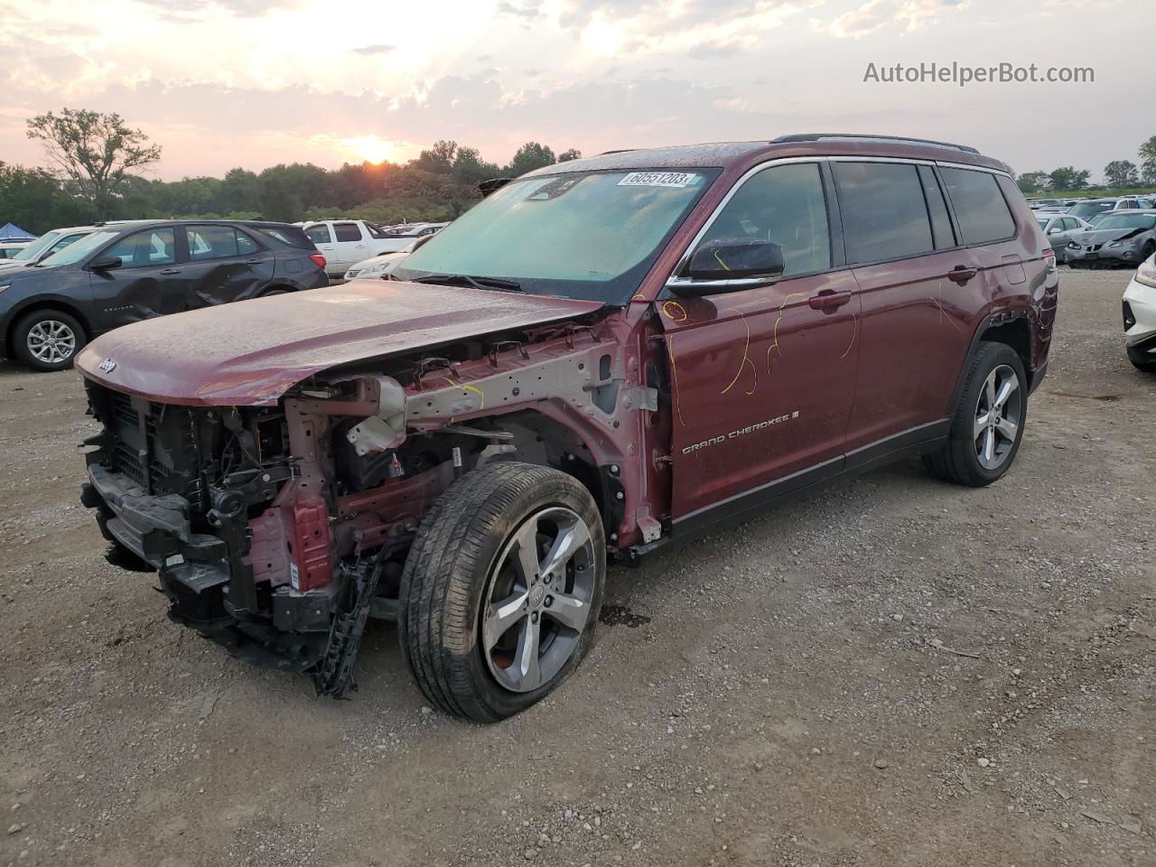 2021 Jeep Grand Cherokee L Limited Темно-бордовый vin: 1C4RJKBG3M8173559