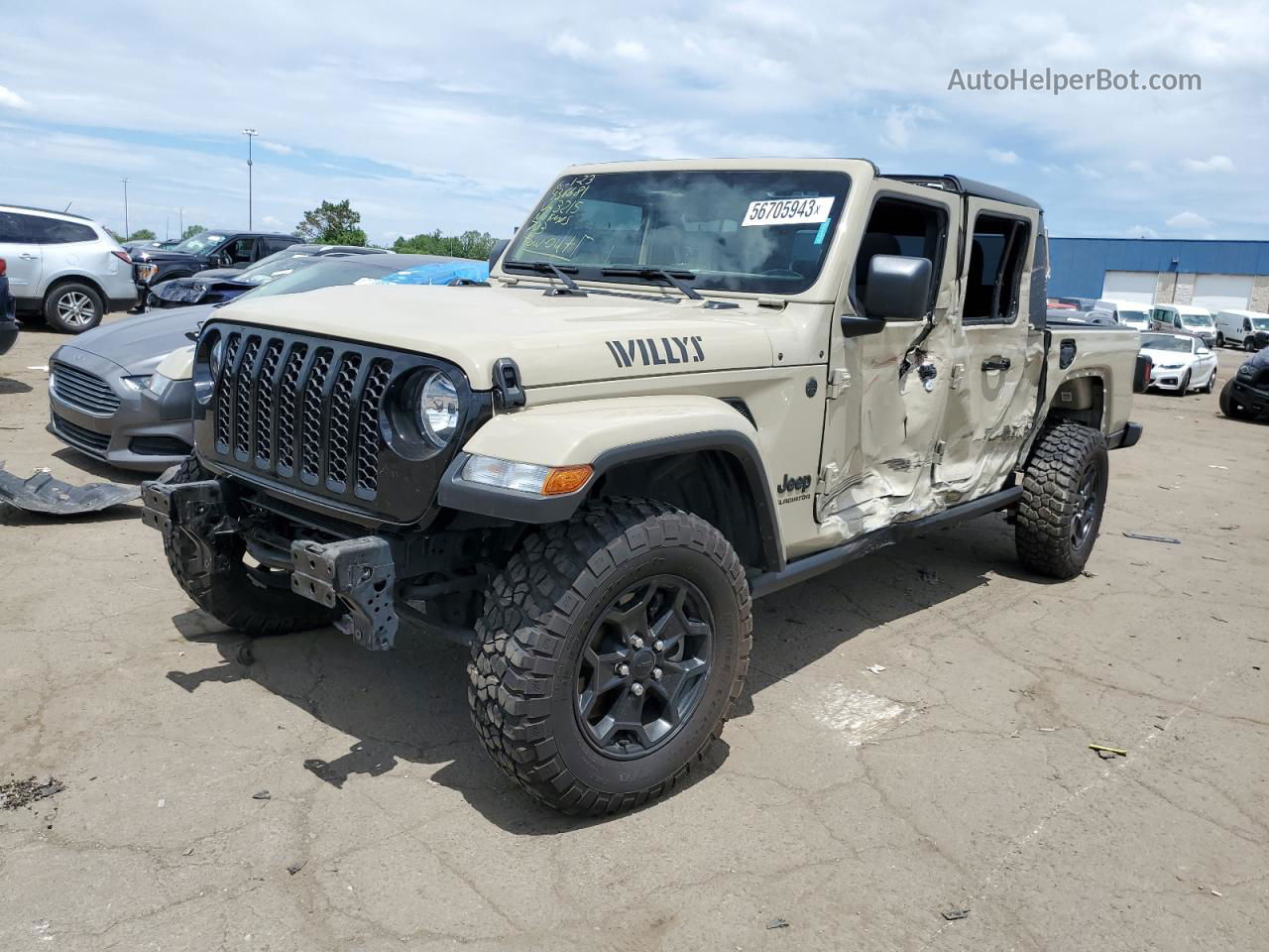 2022 Jeep Gladiator Sport Cream vin: 1C6HJTAG2NL153215