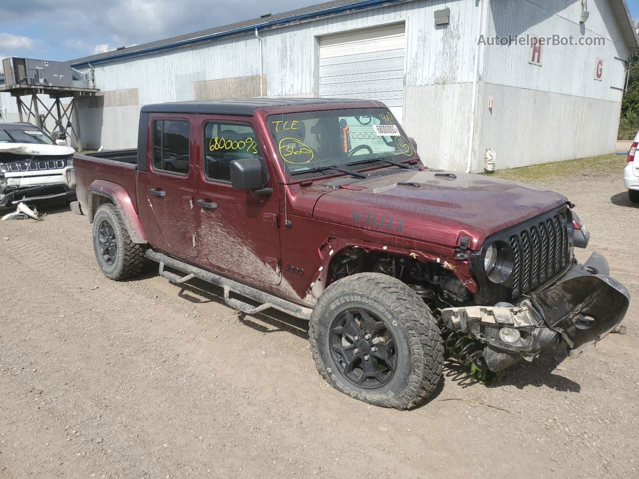 2022 Jeep Gladiator Sport Бордовый vin: 1C6HJTAG5NL129734