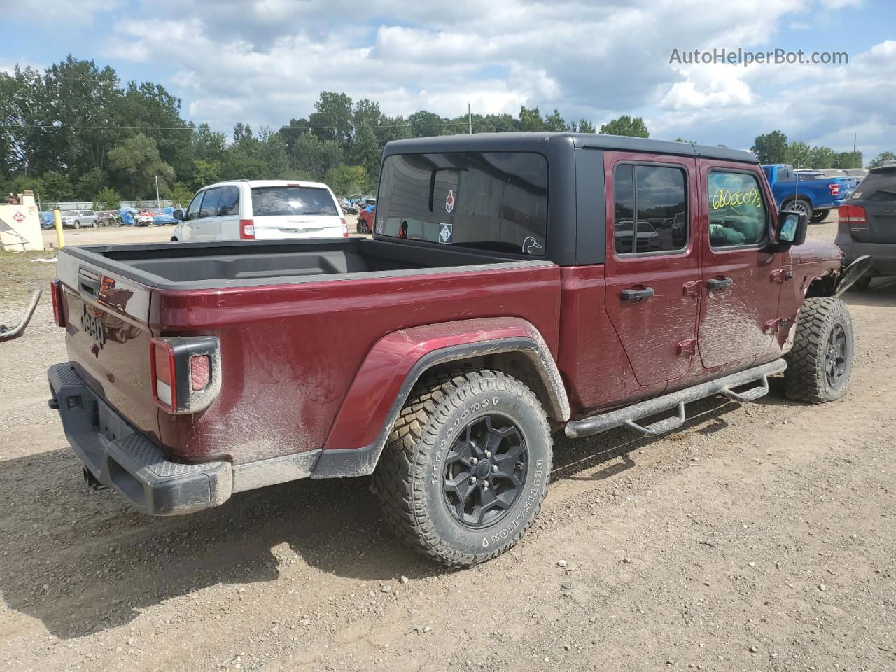 2022 Jeep Gladiator Sport Бордовый vin: 1C6HJTAG5NL129734