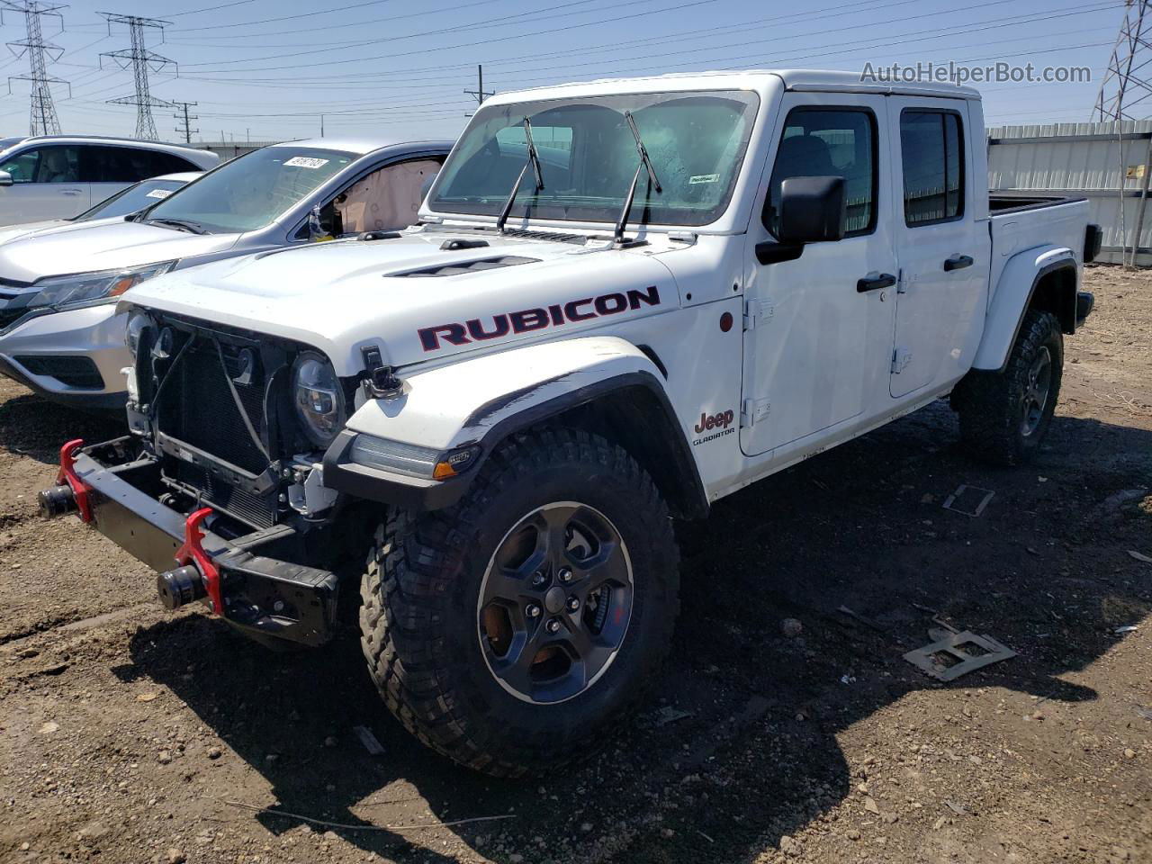 2022 Jeep Gladiator Rubicon White vin: 1C6JJTBG4NL143494