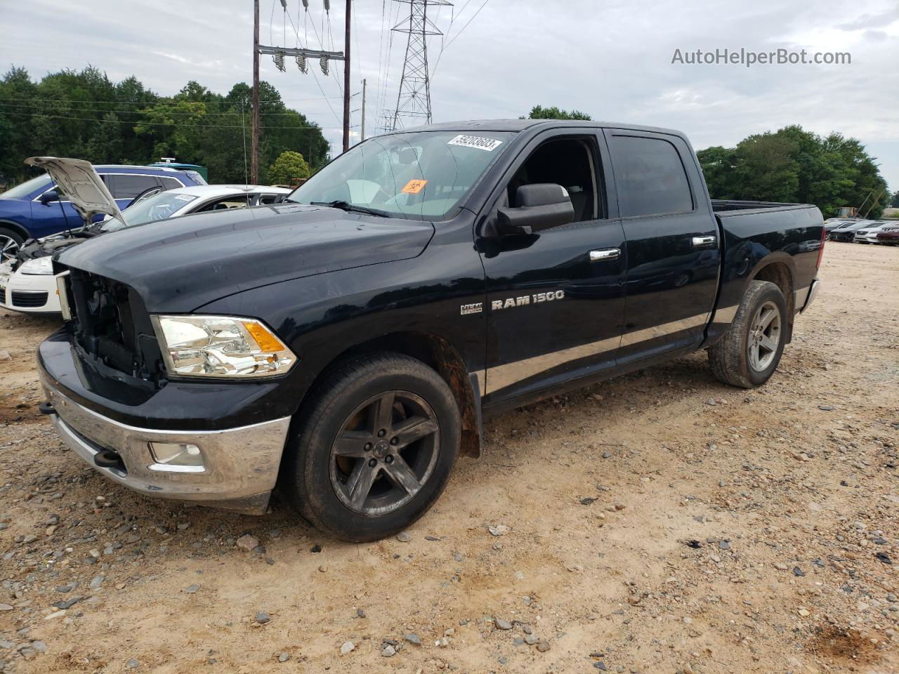 2012 Dodge Ram 1500 Slt Black vin: 1C6RD6LTXCS148046