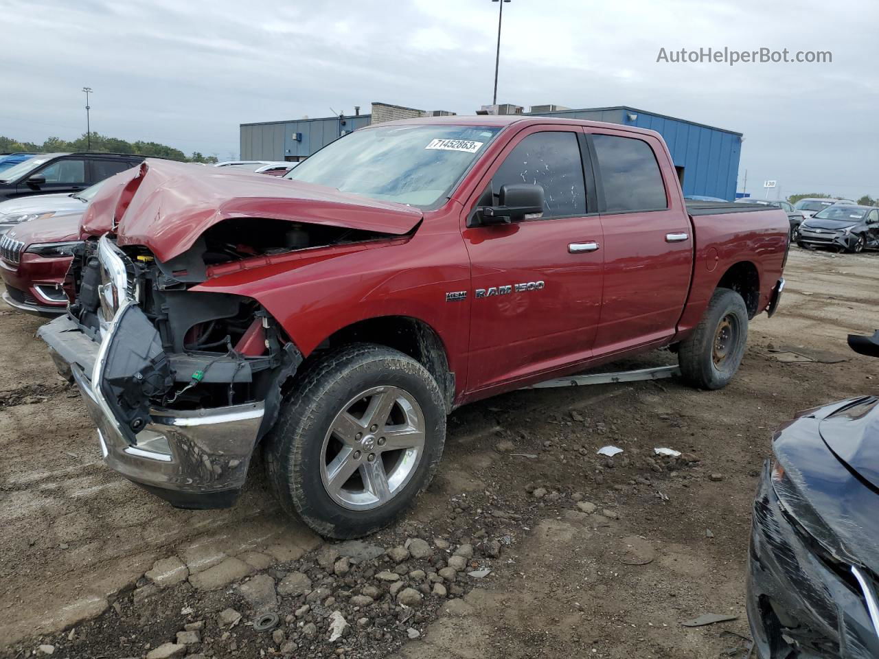 2012 Dodge Ram 1500 Slt Бордовый vin: 1C6RD7LT7CS161200