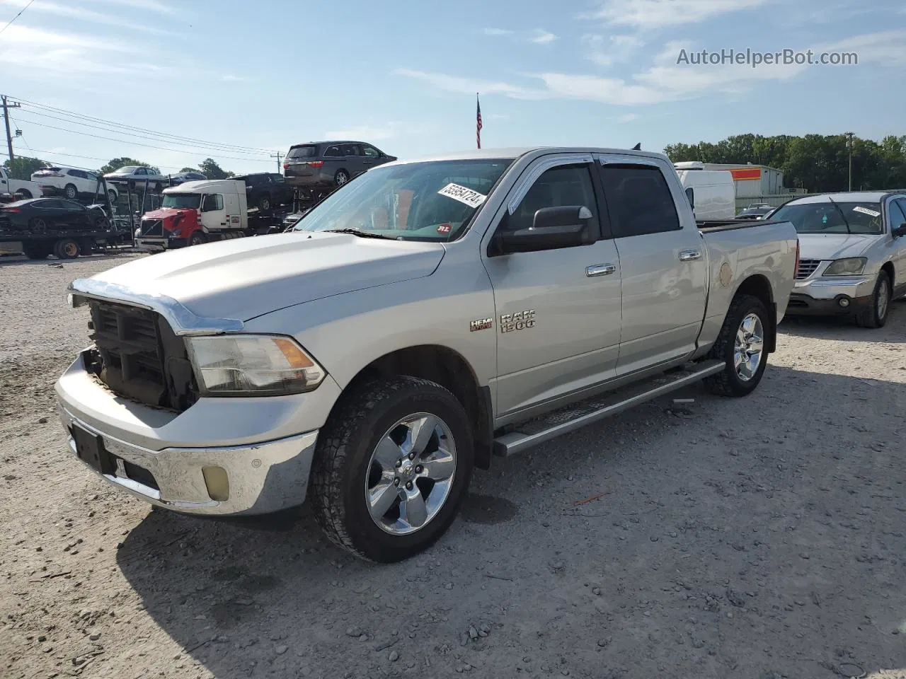 2014 Ram 1500 Slt Silver vin: 1C6RR6LT7ES222074