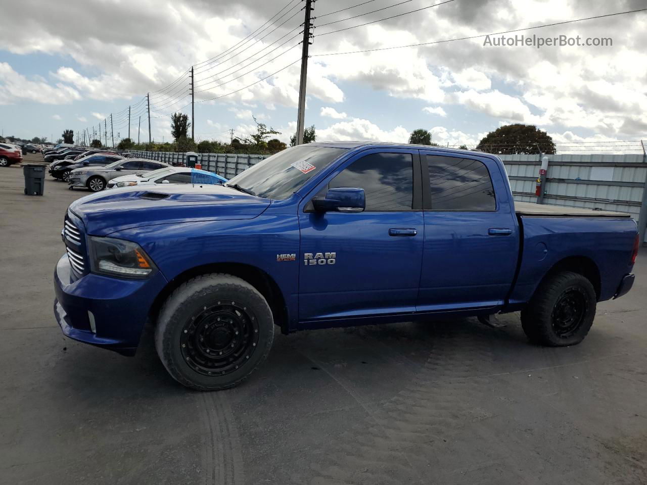 2015 Ram 1500 Sport Синий vin: 1C6RR6MT9FS676679