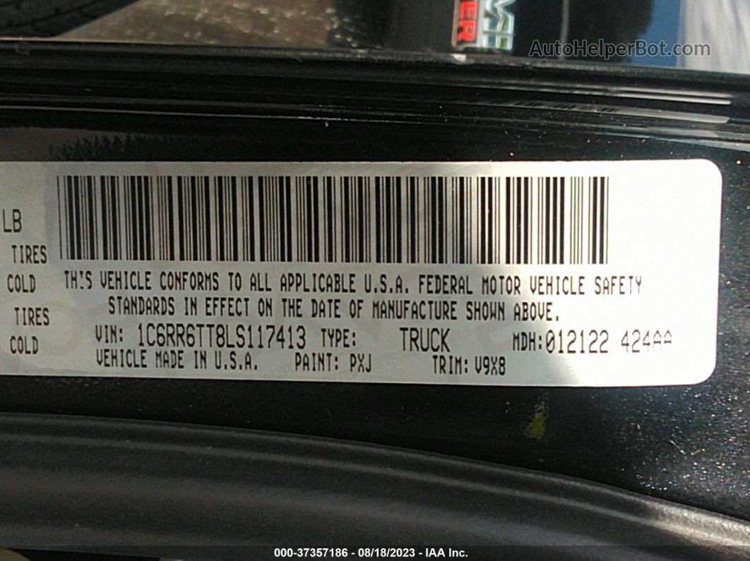 2020 Ram 1500 Classic Slt Black vin: 1C6RR6TT8LS117413