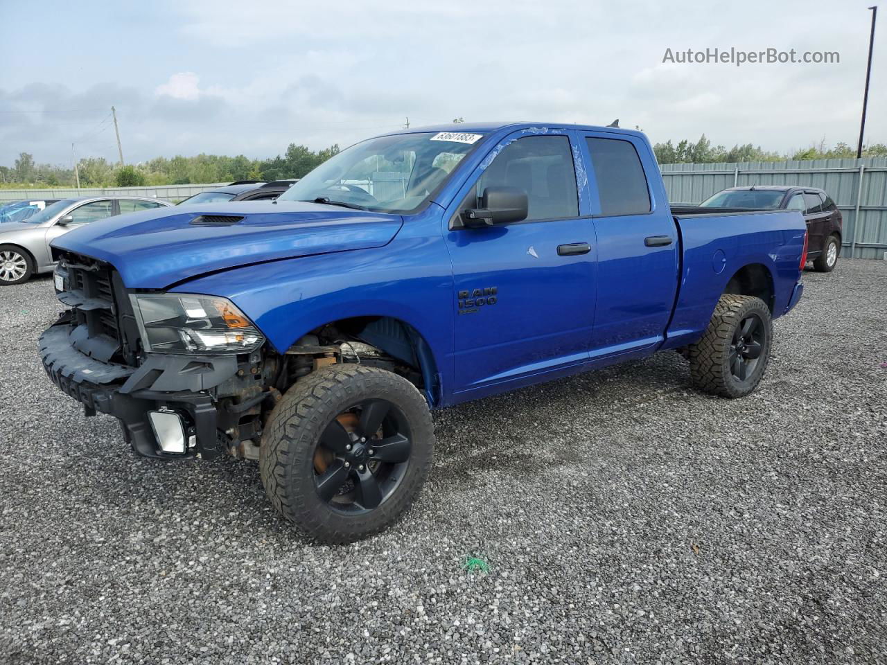 2019 Ram 1500 Classic Tradesman Синий vin: 1C6RR7FG2KS711093