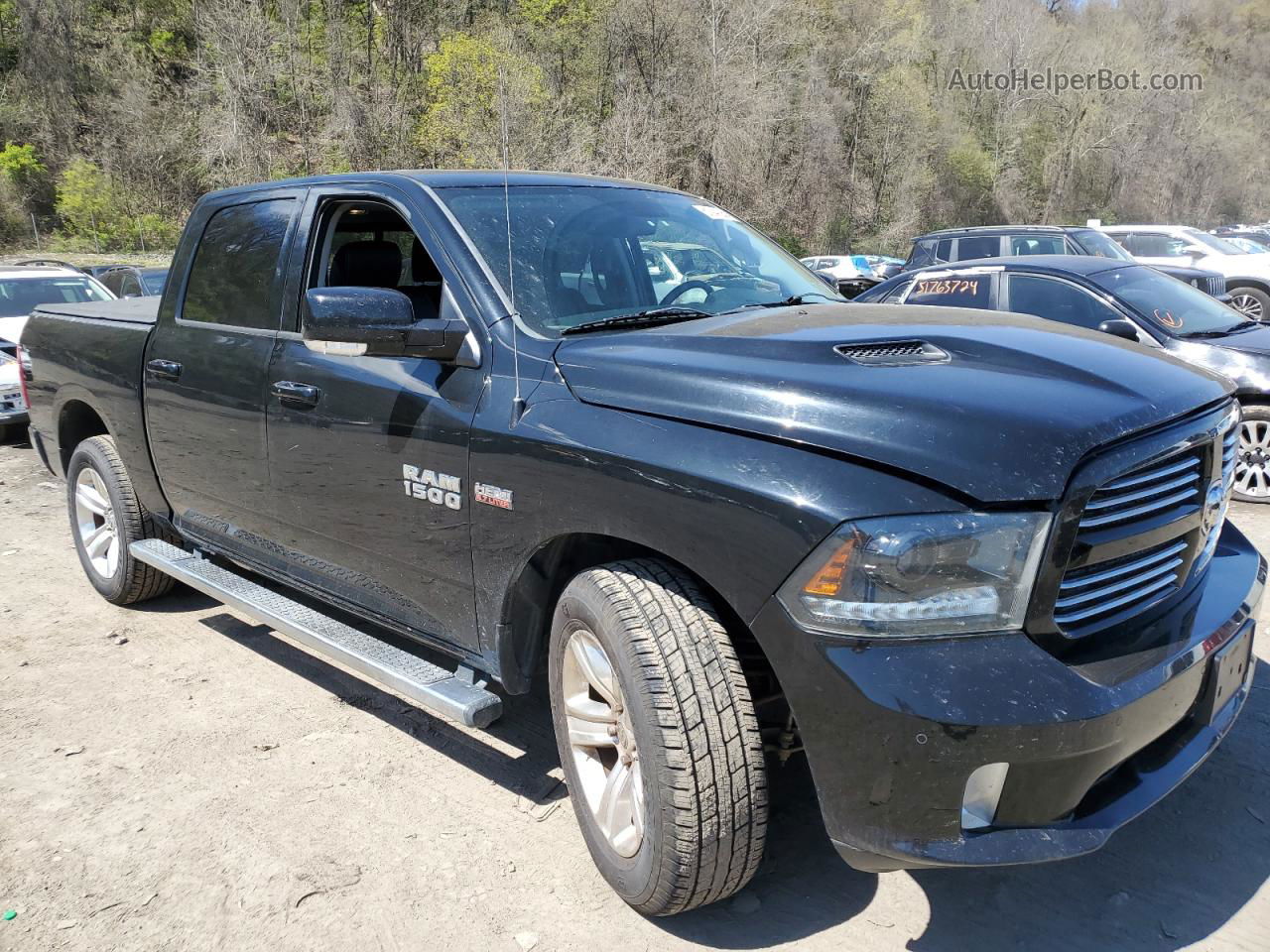 2015 Ram 1500 Sport Черный vin: 1C6RR7MT3FS557094