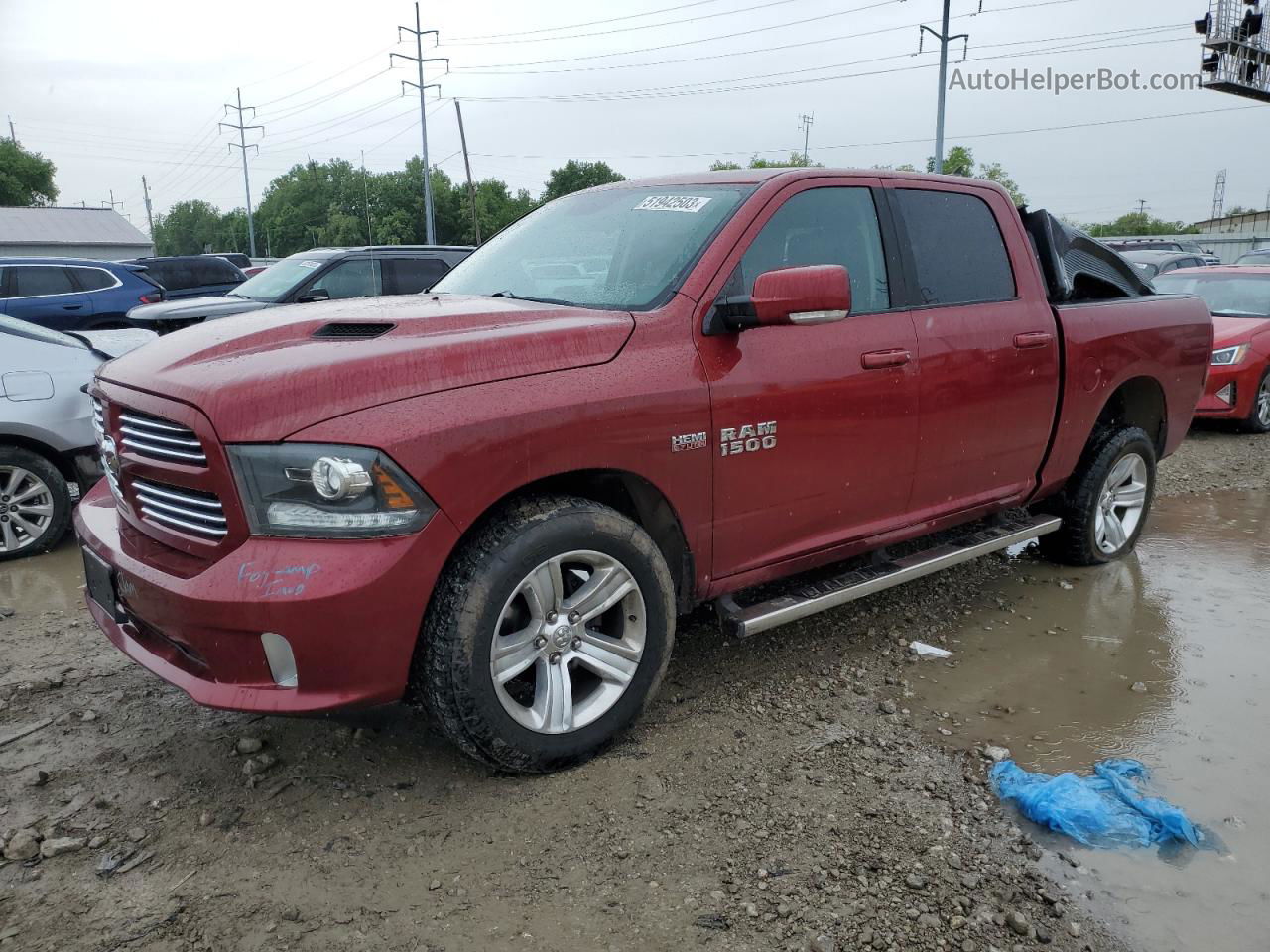 2014 Ram 1500 Sport Maroon vin: 1C6RR7MT8ES106712