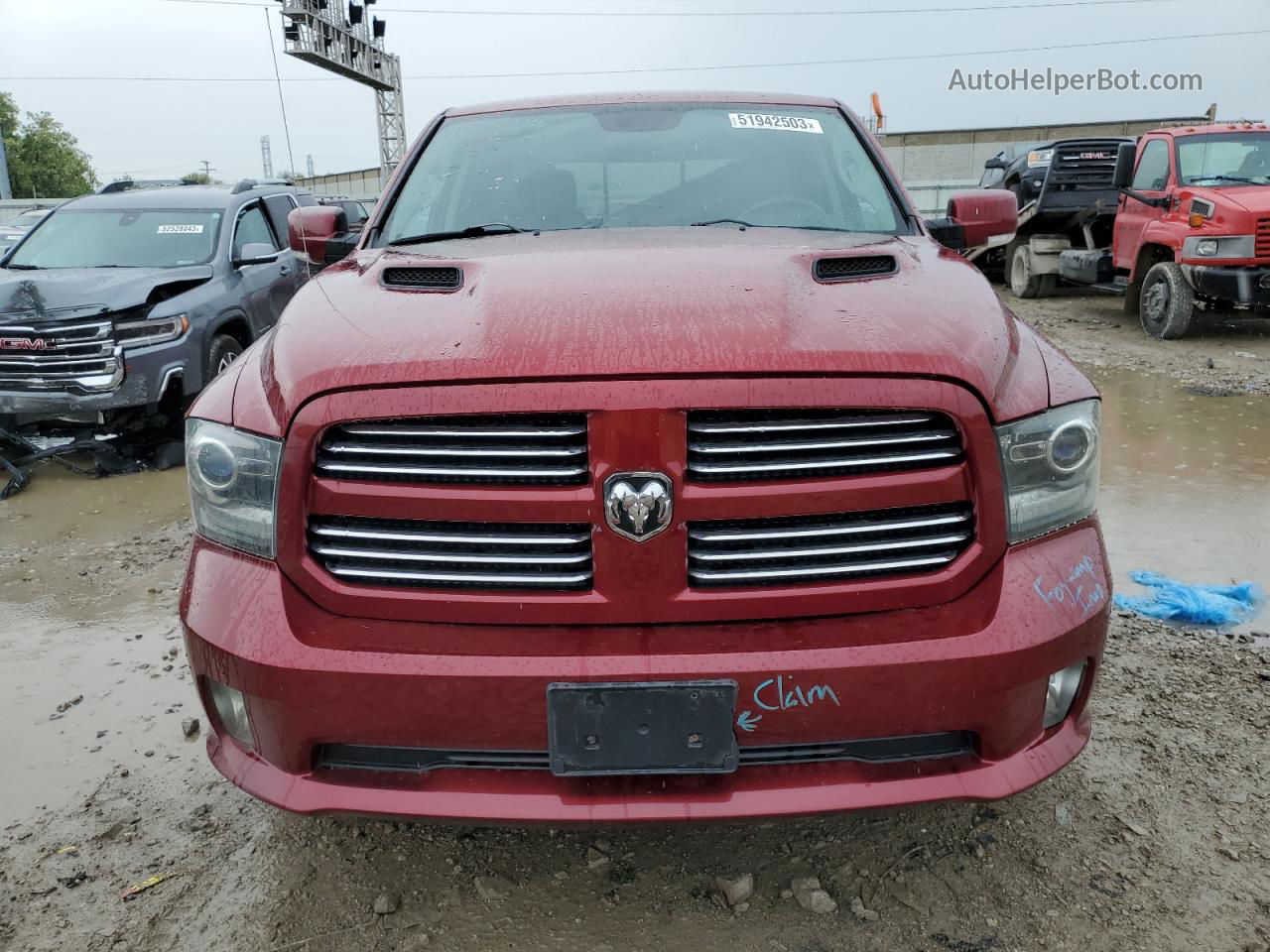 2014 Ram 1500 Sport Maroon vin: 1C6RR7MT8ES106712