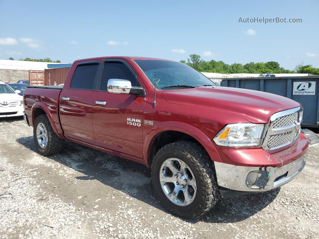 2015 Ram 1500 Laramie Темно-бордовый vin: 1C6RR7NT9FS696113