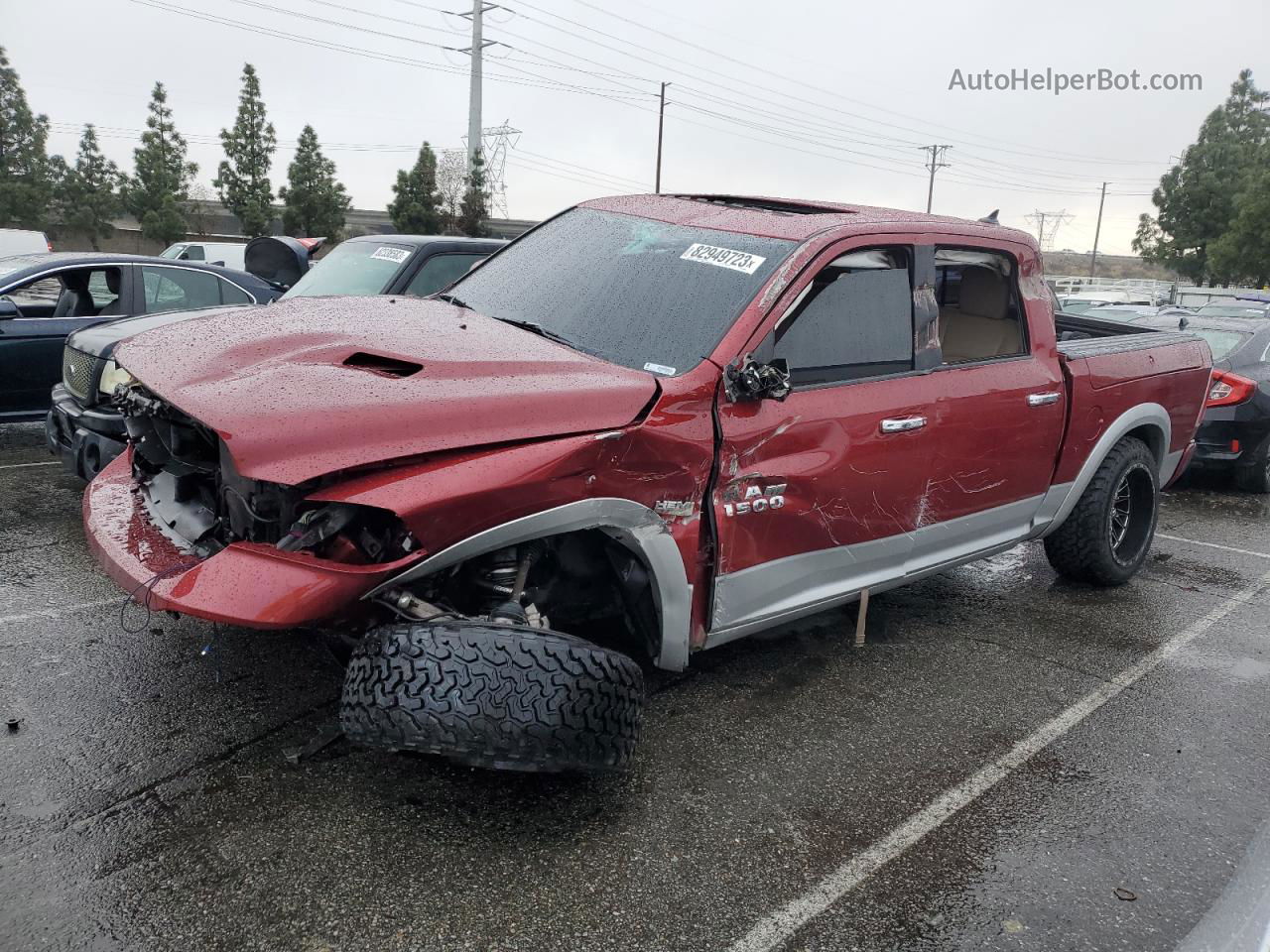 2015 Ram 1500 Laramie Темно-бордовый vin: 1C6RR7NTXFS666392