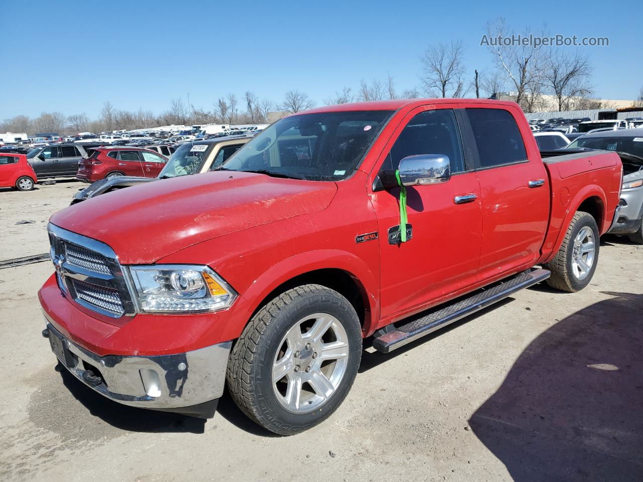 2015 Ram 1500 Longhorn Red vin: 1C6RR7PM5FS605764