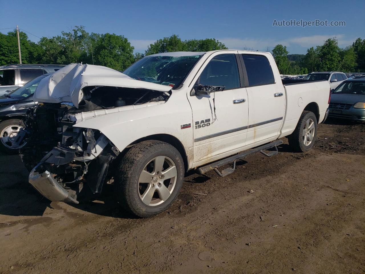 2015 Ram 1500 Slt White vin: 1C6RR7TT1FS636023