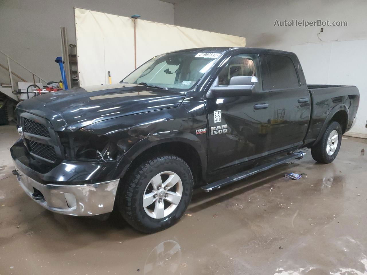 2014 Ram 1500 Slt Black vin: 1C6RR7TT6ES474436