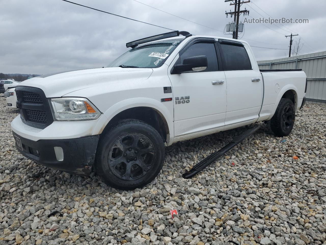 2014 Ram 1500 Laramie Белый vin: 1C6RR7VM1ES272898