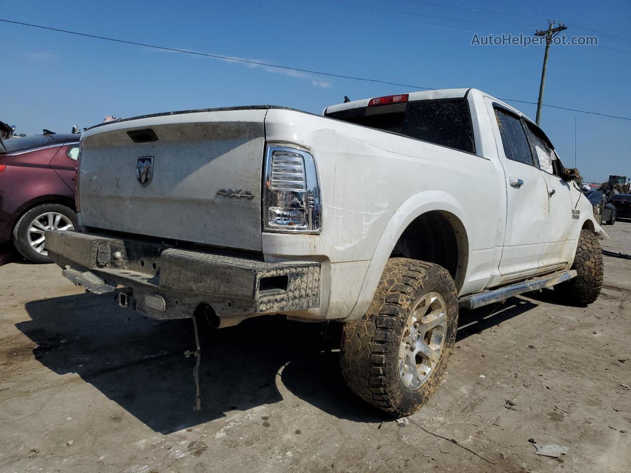 2015 Ram 1500 Laramie White vin: 1C6RR7VTXFS656350