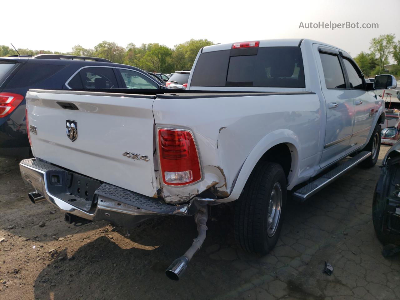 2014 Ram 1500 Longhorn White vin: 1C6RR7WM7ES421541