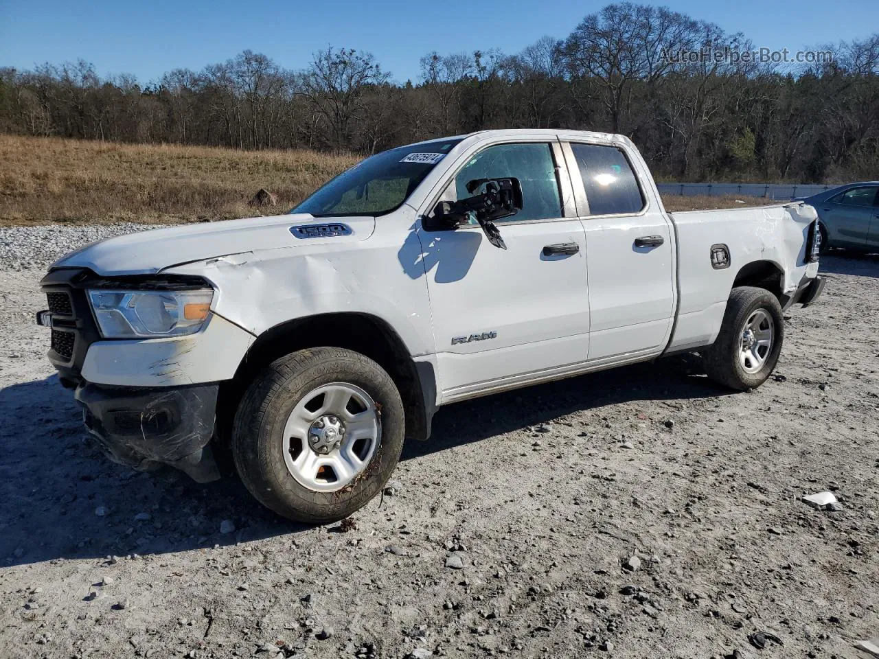 2019 Ram 1500 Tradesman Белый vin: 1C6RRECT6KN664221