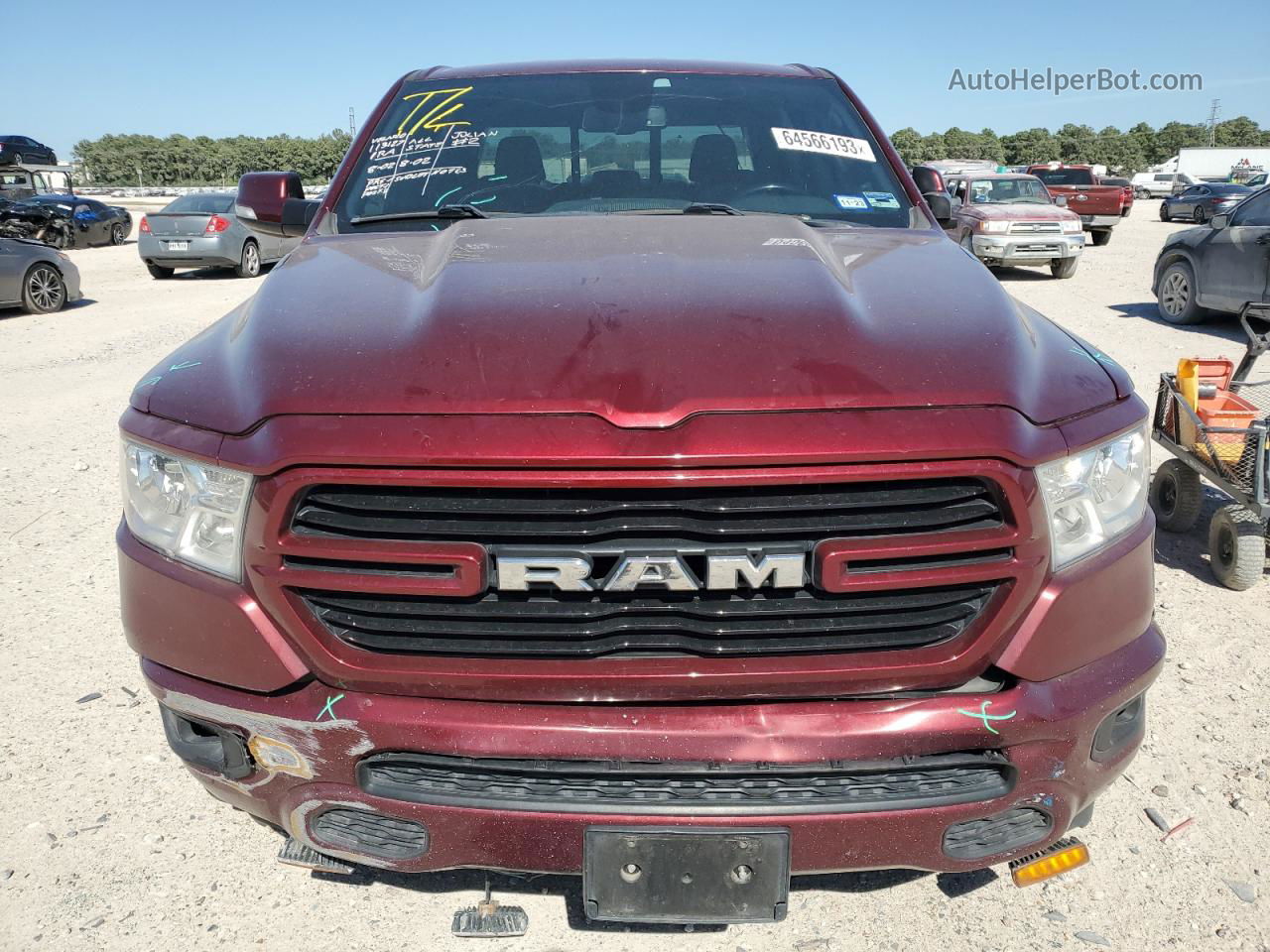 2019 Ram 1500 Big Horn/lone Star Бордовый vin: 1C6RREFT0KN684735