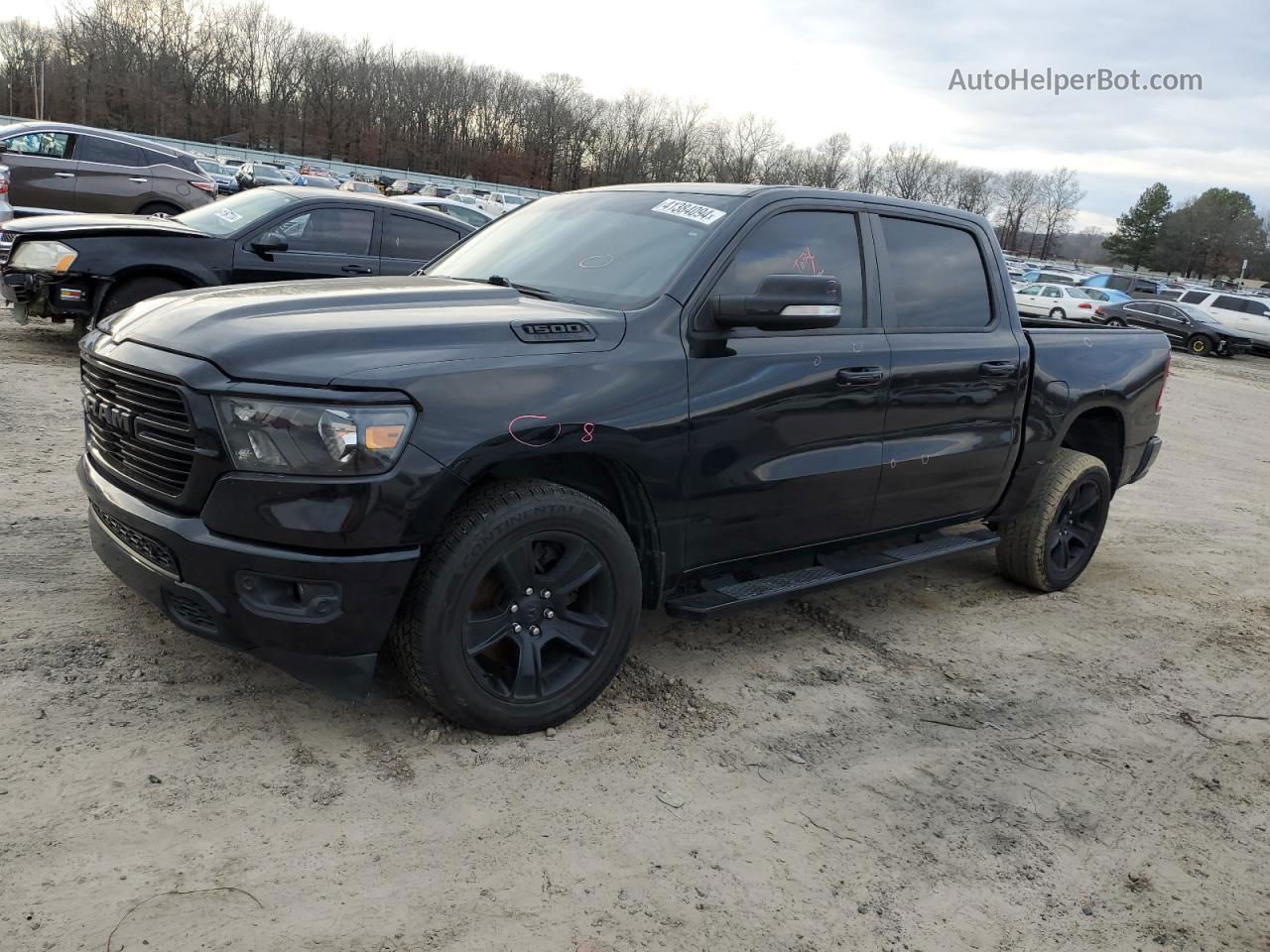 2020 Ram 1500 Big Horn/lone Star Черный vin: 1C6RREFT2LN124037