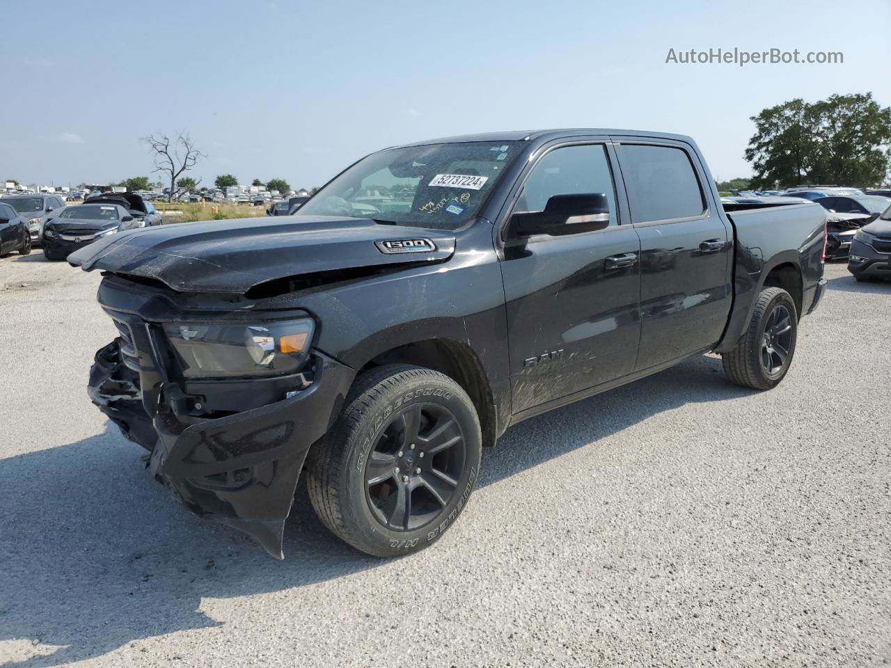 2022 Ram 1500 Big Horn/lone Star Черный vin: 1C6RREFT4NN146544