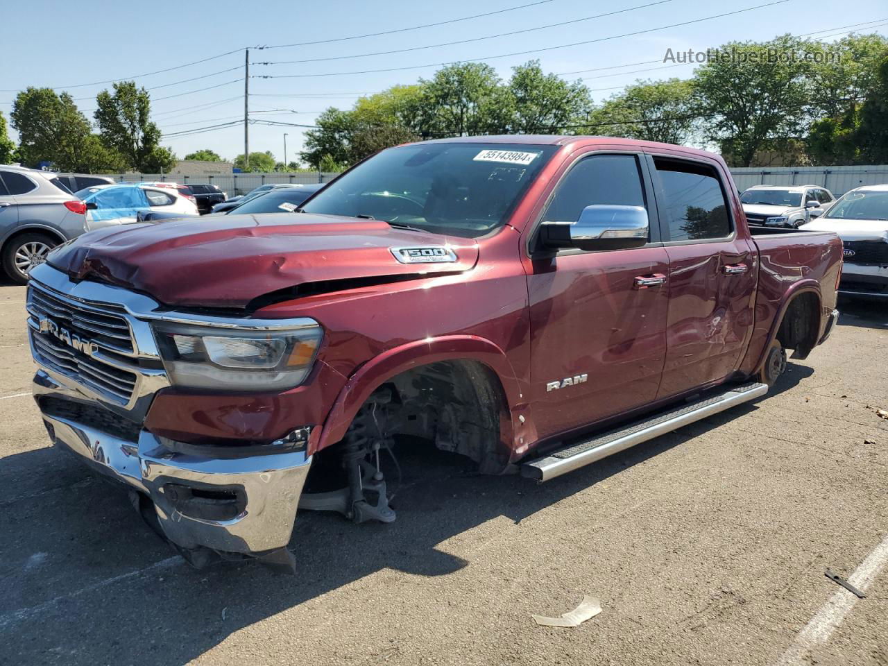 2019 Ram 1500 Laramie Maroon vin: 1C6RREJT0KN894842