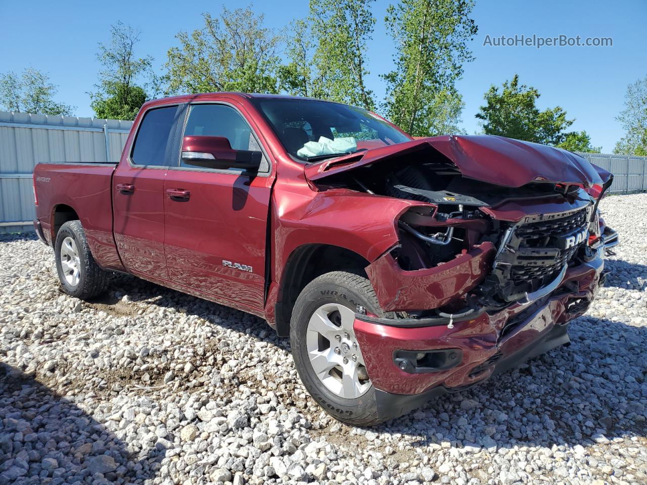 2022 Ram 1500 Big Horn/lone Star Burgundy vin: 1C6SRFBT0NN176749