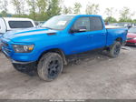 2022 Ram 1500 Big Horn Quad Cab 4x4 6'4 Box Blue vin: 1C6SRFBT8NN333184