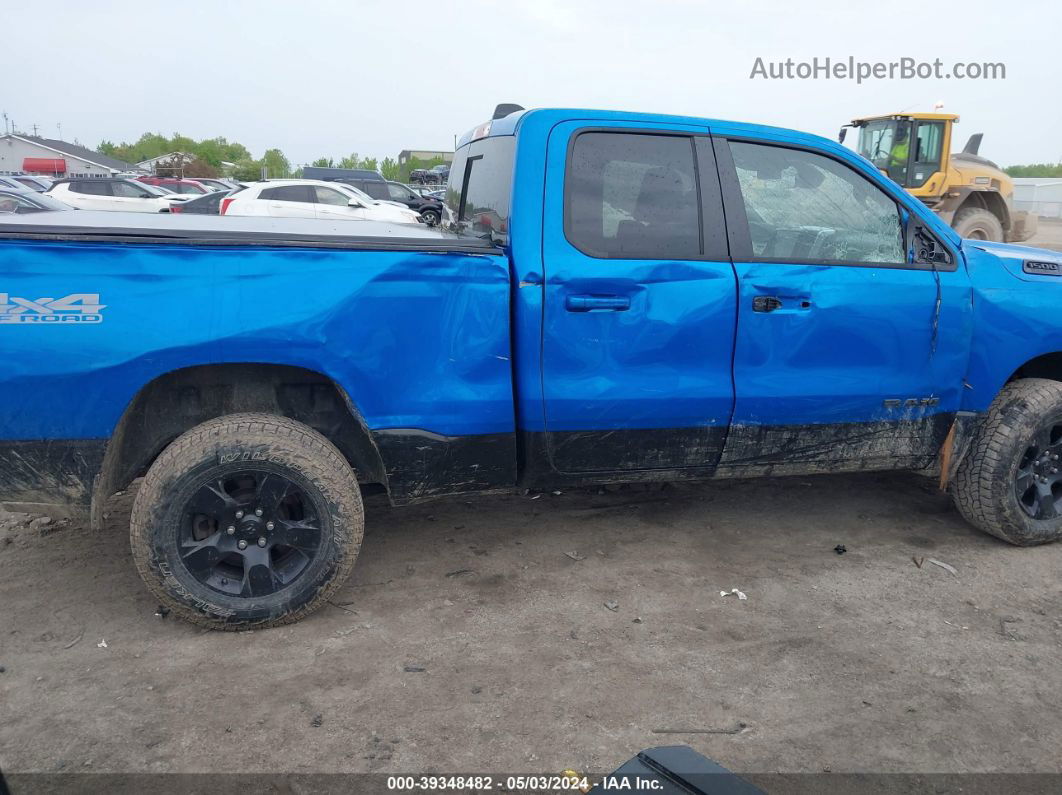 2022 Ram 1500 Big Horn Quad Cab 4x4 6'4 Box Blue vin: 1C6SRFBT8NN333184