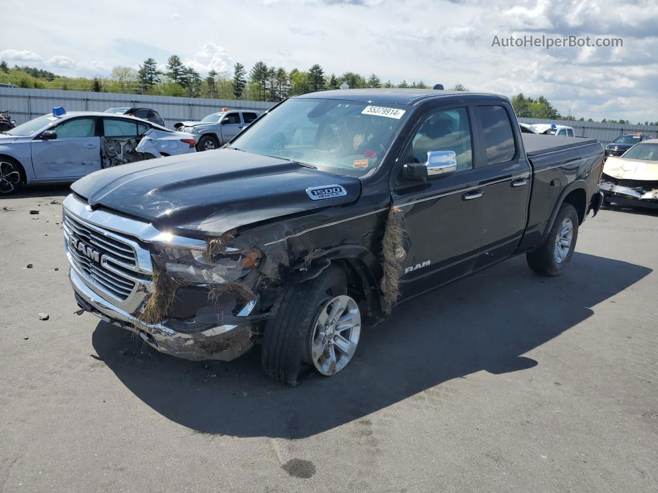 2019 Ram 1500 Laramie Черный vin: 1C6SRFDT3KN848831