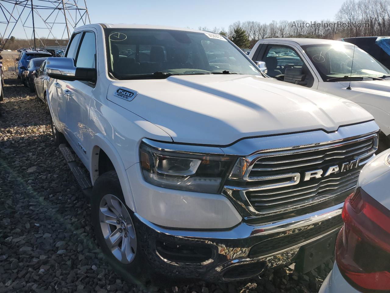 2020 Ram 1500 Laramie White vin: 1C6SRFDT6LN139845