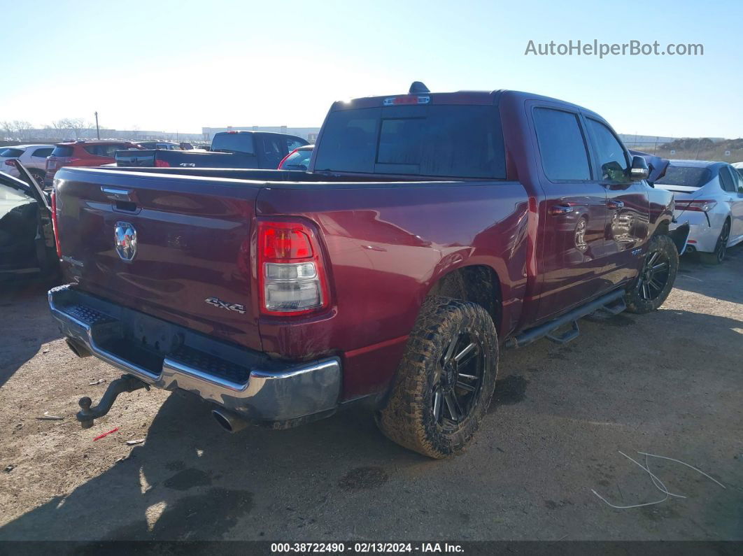 2019 Ram 1500 Big Horn/lone Star  4x4 5'7 Box Maroon vin: 1C6SRFFT2KN565379