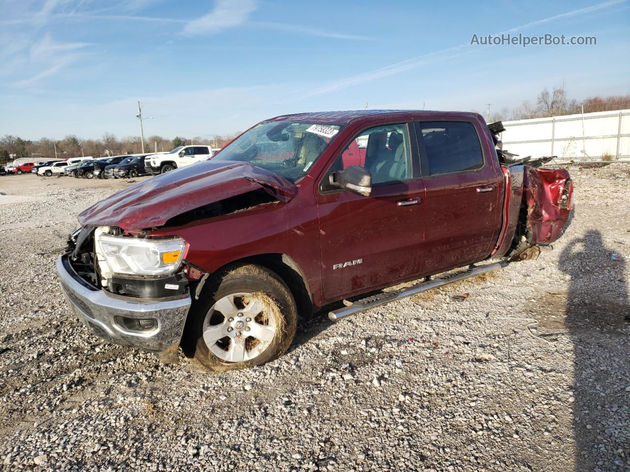 2020 Ram 1500 Big Horn/lone Star Burgundy vin: 1C6SRFFTXLN328057